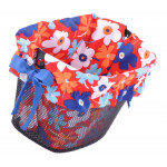 Vložka do košíka červeno-modrá s kvetmi